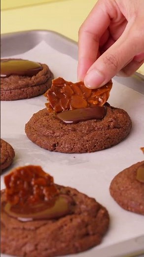 Gourmet caramel cookies in 10 minutes #shorts #recipe #foodie