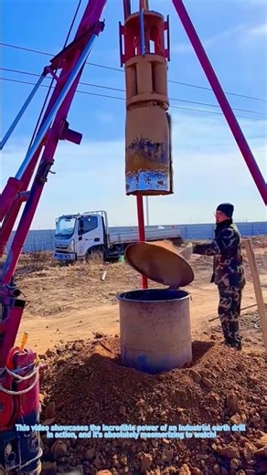 Watch This Powerful Earth Drill Dig a Deep Hole in Seconds!