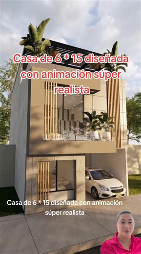 Casa de 6x15 con diseño arquitectónico realista