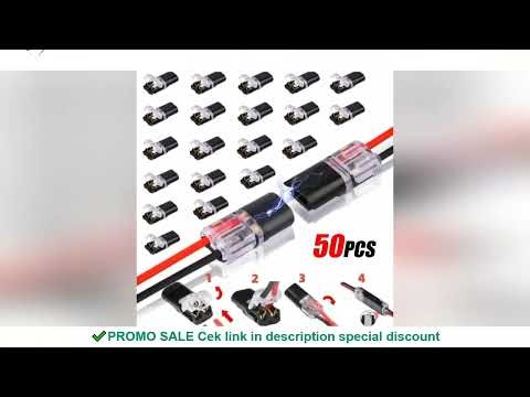 50/1pcs Double-Wire Plug-in Connector with Locking Buckle Pluggable LED Wire Connector 2 Pin 2 Way U