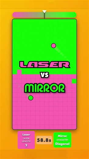 2D Physics Simulation Battle 127 - Laser 🩷 vs. Mirror 🟢 Who will win? #satisfying #animation #physics #simulation #dots