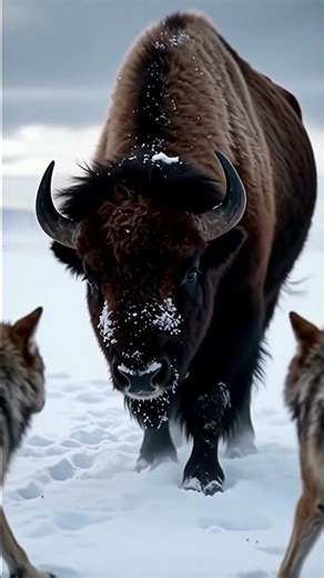Wolves Chase a Lone Bison — Then the Herd Appears 🐺🐃