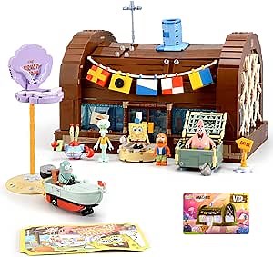 Toy Building Brick Blocks Toys Sets Display Box kit Action Figures Pineapple House Patrick Stone Star Home for Boys and Girls Kids Age 2-4, 3-5, 5-7, 8-12 Fans STEM Gift (2718 pcs)