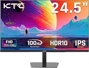 KTC 24.5 Inch 100Hz IPS Computer Monitor - FHD(1920 x 1080P), Anti-Blue Light Screen, 126% sRGB, 16.7M, Support FreeSync and GSync, PC Monitor for Casual Gaming and Working
