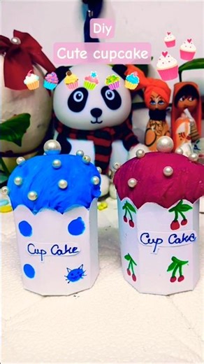Diy cute paper cupcakes 🧁😍 #diy #shorts #viralvideo #craftideas