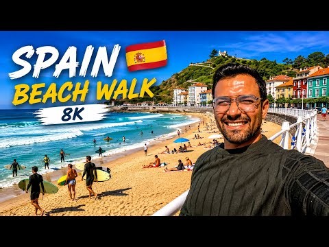 Spain Beach Walk 8K 🇪🇸 | Coastal Paradise