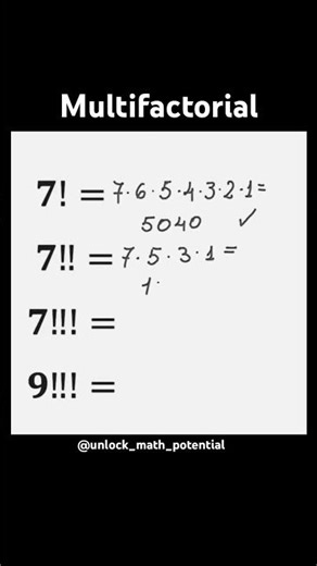 Multifactorial 🤯 ||#maths #mathematics #education #study #viral #treanding #shorts #youtubeshorts