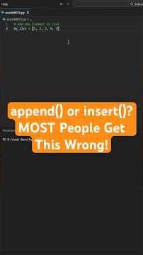 Python List append() vs insert() Explained in 60 Seconds | Beginner to Pro