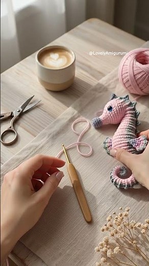 DIY Cute Crochet Seahorse Tutorial 🧶✨Relax and create this adorable seahorse with me!