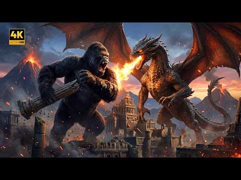 King Kong vs Fire Dragon | Ultimate Fire vs Titan Battle | AI Short Film In 4K