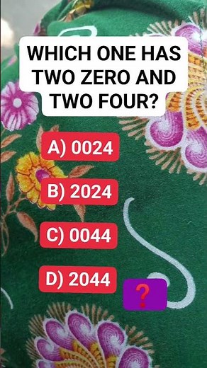 Which one has two zero and two four? #brainteaser #puzzle #mathpuzzle #riddle