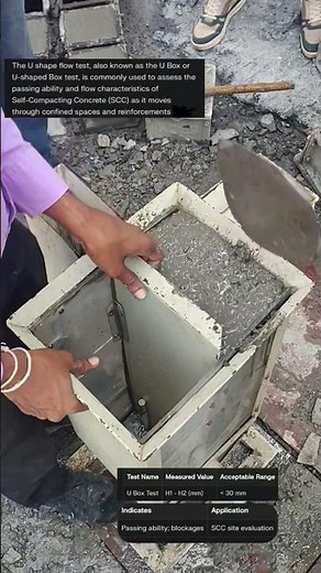 How to Perform the U Box Test for SCC | Concrete Filling & Passing Test Explained #concrete #civil