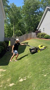 This is exactly why I went with an electric mower over gas. It’s pretty simple really…one is much easier to push than the other. Even though the gas mower was self-propelled, it was still way too heavy to control, especially on some of the steep hills in my yard. And when I say hills, I mean they feel practically vertical. Since switching to electric, mowing the lawn has actually become something I enjoy. . . #lawn #mower #electric #grass #diy #home #house | Justin Floyd