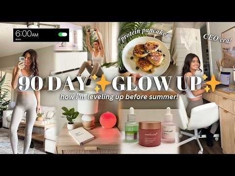 glow up diaries✨| 6 am spring morning routine, protein pancakes, & changing my life in 90 days