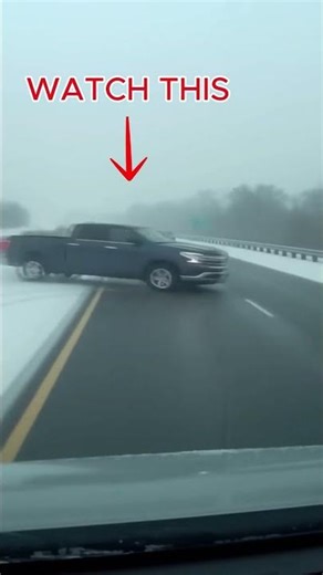 Truck Crash on Icy Interstate Highway Caught on Camera