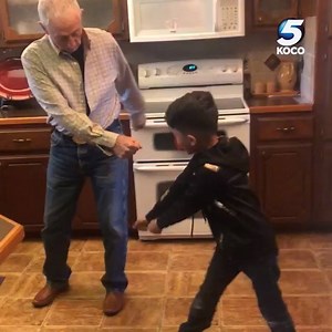 518K views · 3.9K reactions | 藍HILARIOUS! This 6-year-old Midwest City boy is trying to teach his 84-year-old great-grandfather how to do "The Floss" dance! https://goo.gl/gnqgct Can YOU do "The Floss"? | KOCO 5 News | Facebook
