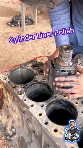 Perfect Cylinder Liner Polish Finish | Diesel Engine Expert Work #engine #cylinder #shorts #polish