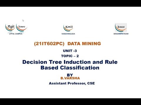 UNIT - 3_DECISION TREE INDUCTION AND RULE BASED CLASSIFICATION