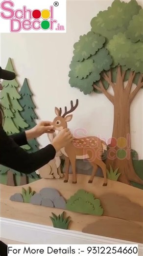3D Forest Theme Classroom Decoration 🌳 | Preschool Wall Decor Ideas | School Decor