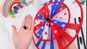 Wettarn 9 Pcs American Flag Pinwheels for Independence Day Patriotic Pinwheels 27 x 12 Inch Large Pinwheels Double Spinner Wheel 4th of July Decorations for Outdoor Yard Garden Lawn Patio Party