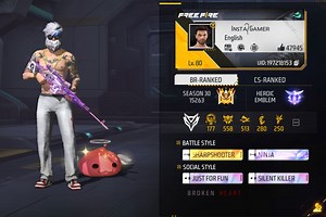 Insta Gamer's Free Fire MAX ID, stats, headshots, and YouTube earnings in November 2022