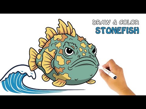 Draw & Color a Stonefish | Relaxing Fish Drawing Step by Step