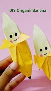 DIY Origami Banana🍌| Easy & fun paper Craft idea 💛 #OrigamiBanana#PaperCraft#DIYOrigami#diy#easydiy