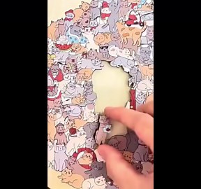 135-Piece Colored Cat Shaped Wooden Jigsaw Puzzle, Cats Shaped Wooden Puzzle, Unique Animal Shape Wood Puzzle, Creative Gifts for Cats Lovers, Home Decor (#B)