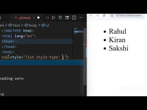 HTML UL List Types Explained🔥HTML ul Tag list bullets | disc circle square