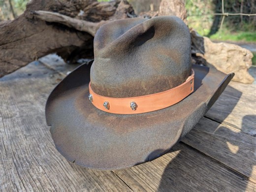 Hand Crafted Distressed Wool Felt Hat - Etsy