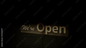 Open Sign on Shop Restaurant Entrance