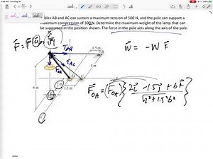 Statics - 3D Particle Equilibrium example 3