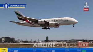 524K views · 5.1K reactions | The Emirates A380—always the star of the show at LAX! Up close arrival and departure action captured during Tuesday’s Airline Videos Live broadcast from Los Angeles! #airlinevideoslive #airlinevideos #laxairport #aviation #aviationdaily #aviationlovers #airbusa380 | AIRLINE VIDEOS | Facebook