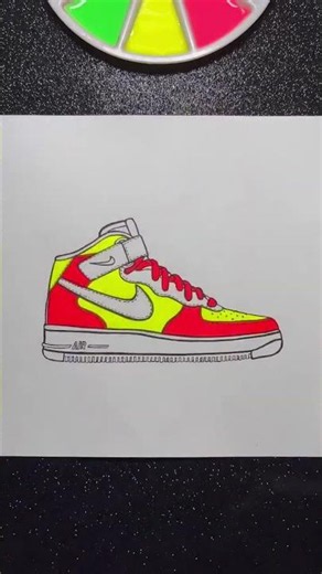 Neon Nike Sneaker Painting 👟🎨 | Easy Shoe Drawing Tutorial | Satisfying Acrylic Art