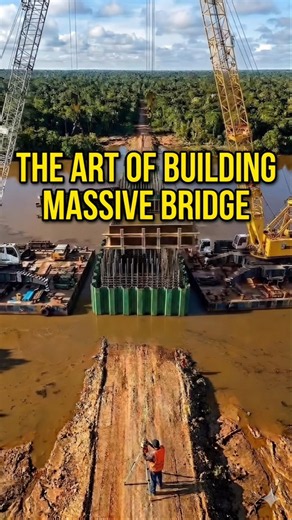 Watch How They Build a Massive Bridge on a Riverbed! 😱🌉 #indian #timelapse #construction #ai