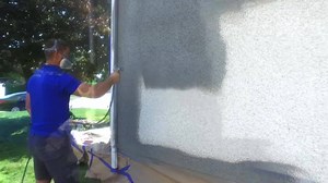 Does your Alberta home have bottle-dash stucco? You're finally in luck: Our LIQUA-WRAP coating can revamp even this tough-to-paint stucco! | Spray-Net | Facebook