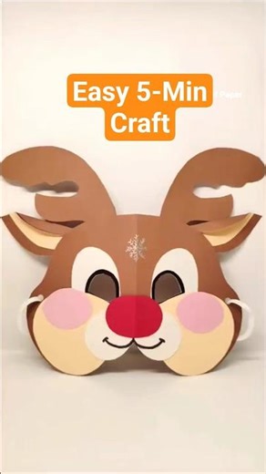 Easy Reindeer Mask from Paper 🦌 | DIY Christmas Craft for Kids