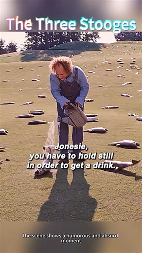 Three men "grow and sell" free-range fish on a golf course? ⛳🐟🤣| The Three Stooges (2012)#shorts