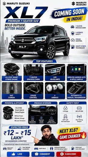 Maruti Suzuki XL7 2026 Coming Soon! 🔥 Expected Price, Features, Engine & Launch | Best 7 Seater SUV?