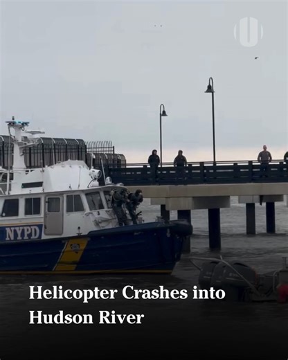 20K views · 195 reactions | A helicopter crashed into the Hudson River around 3:15 PM on April 10, 2025, prompting a large-scale emergency response from multiple agencies. https://hudpost.com/helicopter-crashes-into-hudson-river/ | HudPost | Facebook