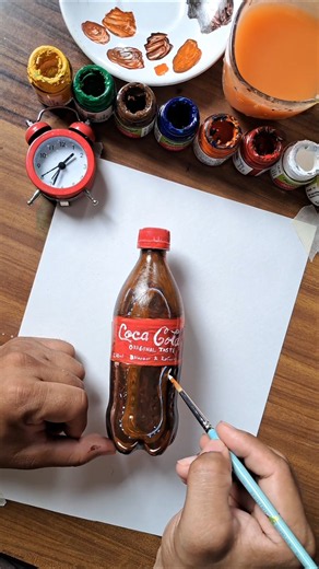 🍋Limca ➜ Coke! 🤯|#art #artbox #trending #shorts #colddrink #acrylicpainting