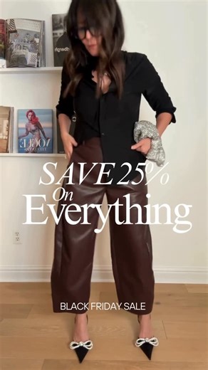 ROSE HAYES | FASHION STYLIST on Instagram: "🚨BLACK FRIDAY SALE on the pieces I wee all the time! If you like great quality, fashion-forward, practical pieces you will love Ruti and want to wear them everyday❤️ Right now, you can save 25% on everything plus another 10% if you spend over $500. What I’m wearing: 1. Vegan Leather Uptown loose Work Pants, size 10 2. The Denim Jacket 2.0, size small 3. Non-Iron Oversized Tunic, size Small 4. The Wide-ish Pants/black size 8 5. Foundation Jacket, size 