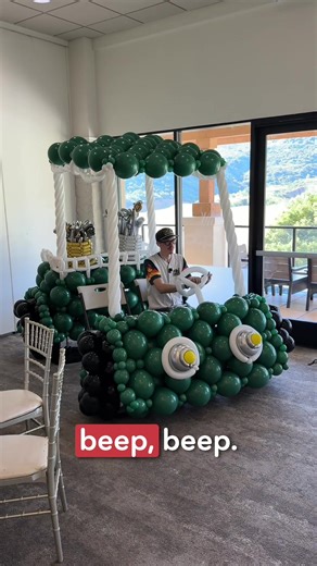 Built a full golf cart out of balloons for a retirement party. Thank you @partistryballoons for the design inspiration Most people don't realize you can create large-scale balloon structures like this, but once you understand structure, everything changes. This build used K-Link balloons and Kalisan rounds to bring it all together. @kalisanballoons If you're a balloon decorator looking to level up, learning structural builds opens the door to custom installs, props, and high-impact designs that 