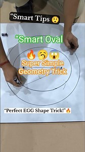 Genius Trick to Draw a Perfect Egg Shape! 🔥 No Compass Needed 🥱 #shorts #woodworking #diy #trend