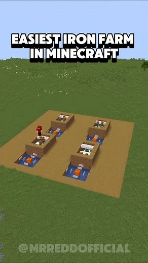 Easiest Iron Farm In Minecraft! #minecraft #survival #minecraftfarm | MrRedd