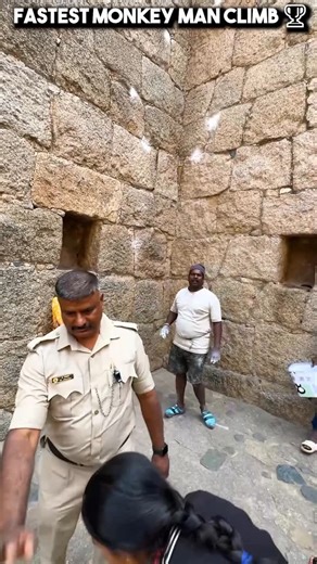 Gowtaman 🤘 on Instagram: "Why they call him the Monkey Man 🐒 Handed him the mic. Music off. 8 seconds. Record climb.😱😱🔥 #MicdUp #IndianMonkeyMan #Kothiraj #chitradurga #RawClimb"