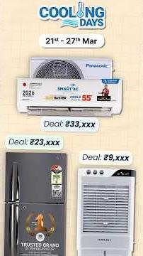1.5 Ton AC ₹29K 😳 + Cooler, Fridge, Fan Deals ⚡ Flipkart Cooling Days Sale + Giveaway!