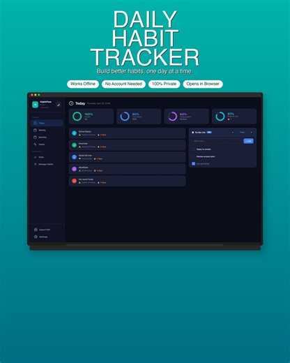 Habitflow Daily Tracker, Offline Browser App, Heatmap, Goals (digital Download) - Etsy