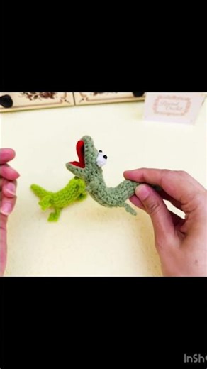 Watch full crochet tutorial of this cute gecko on my channel. #crochet #gecko #cute #handmade #fyp