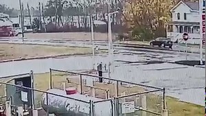 Dump truck slams into Egg Harbor City home like a speeding missile. 80-year-old homeowner drops from living room into basement, has only minor injuries. Driver taken to hospital. Also minor injuries. Investigation is ongoing. CBS Philly | Joe Holden